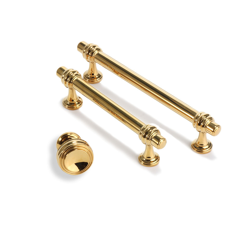 Nordic Luxury Modern Brushed Gold Zinc Alloy Pulls Wardrobe Dresser Drawer Door Cabinet Handle and Knobs