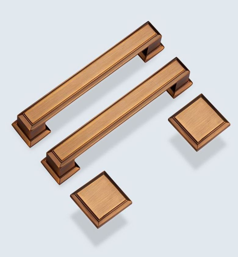 WEKIS Modern Cabinet Hardware Rose Gold Kitchen Handles Unique Drawer Pulls Kitchen Drawer Cabinet Door Zinc Handle Pull