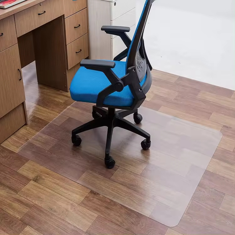 WEKIS Home Office Anti Slip Under Desk Mat Low Pille Floor PVC Protector Rug Hardwood Hard Floor Rectangle Chair Mat