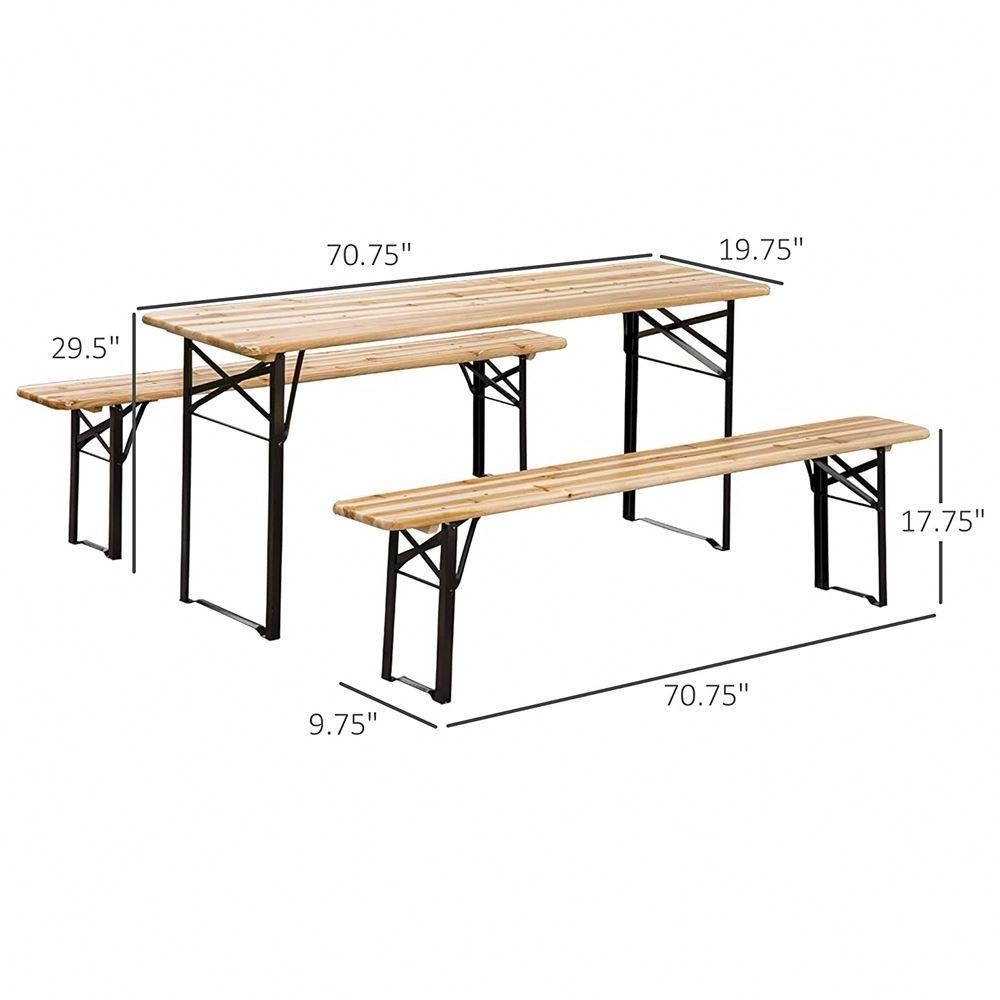 WEKIS Folding Picnic Table Patio Garden Beer Table Bench Legs Restaurant Event Wedding Banquet Metal Folding Table Legs