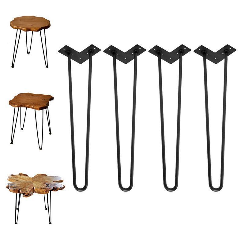 Wholesale Black Steel Vintage Table Hairpin Legs 2 Rod 18 Inch Metal Furniture