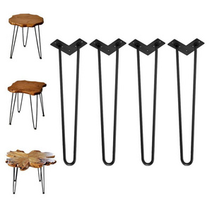 Wholesale Black Steel Vintage Table Hairpin Legs 2 Rod 18 Inch Metal Furniture