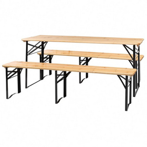 WEKIS Folding Picnic Table Patio Garden Beer Table Bench Legs Restaurant Event Wedding Banquet Metal Folding Table Legs