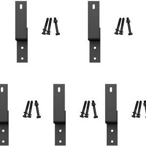 WEKIS Bending Design Wall Mount Matte Black Bypass Door Steel Bracket System For Bypass Sliding Wood Barn Door Hardware Kit