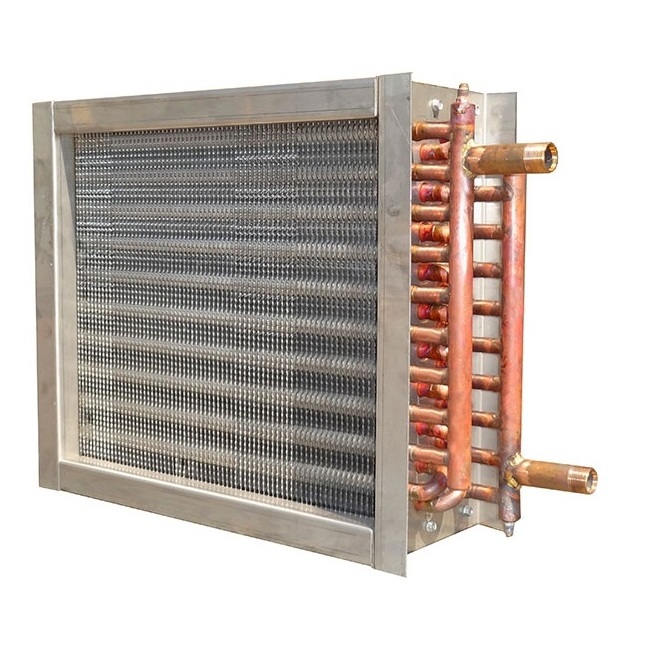 L-shape copper tube gold fin evaporator for heat pump