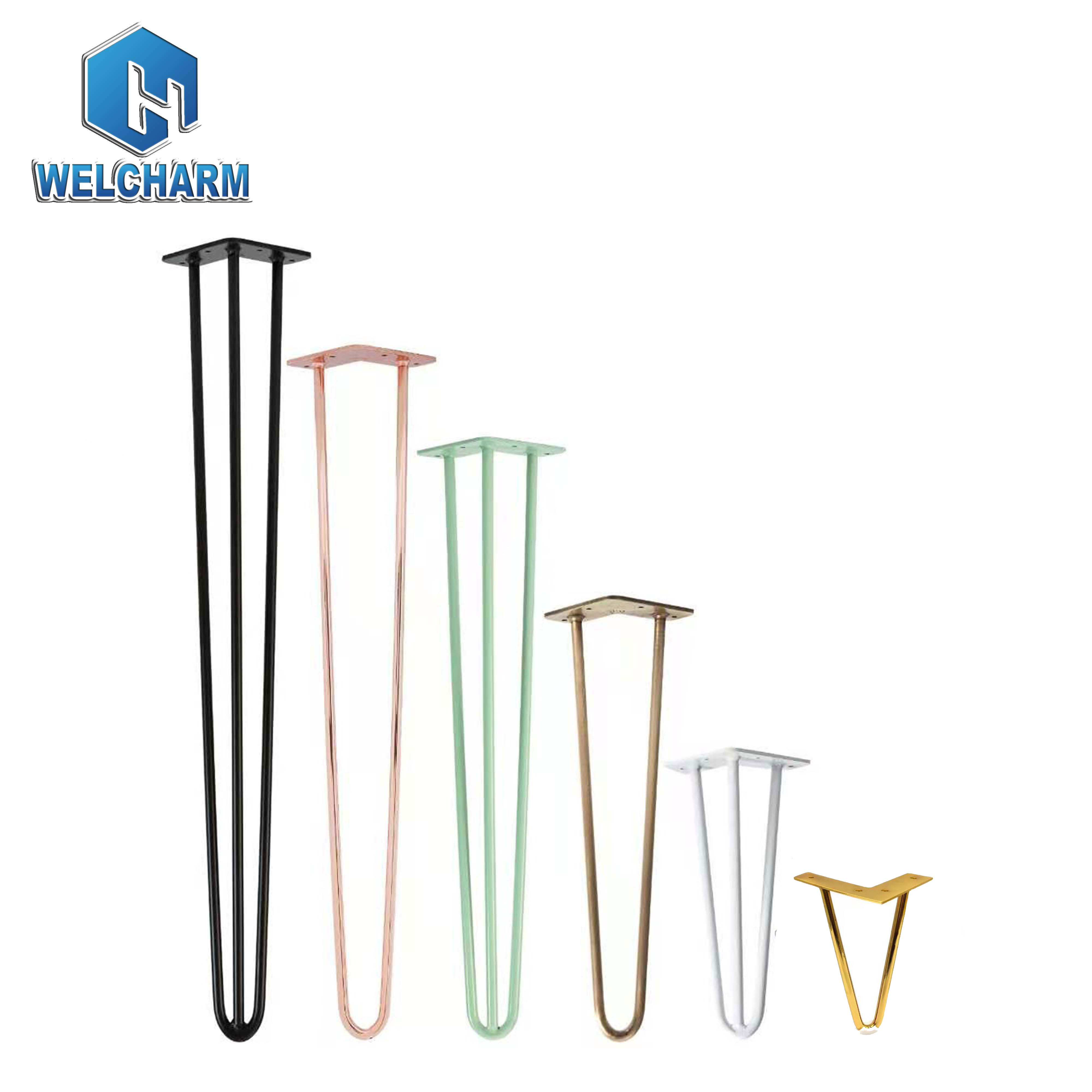 Customized 6/8/10/12 Inch Black Gold Hairpin Legs Hair Pin Furniture Coffee Metal Hairpin Table Legs For Furniture