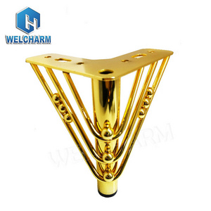 Furniture Accessories Gold Chrome Sofa Feet Triangle Metal Legs Sofa Furniture Legs For Sofa Couches Cabinet