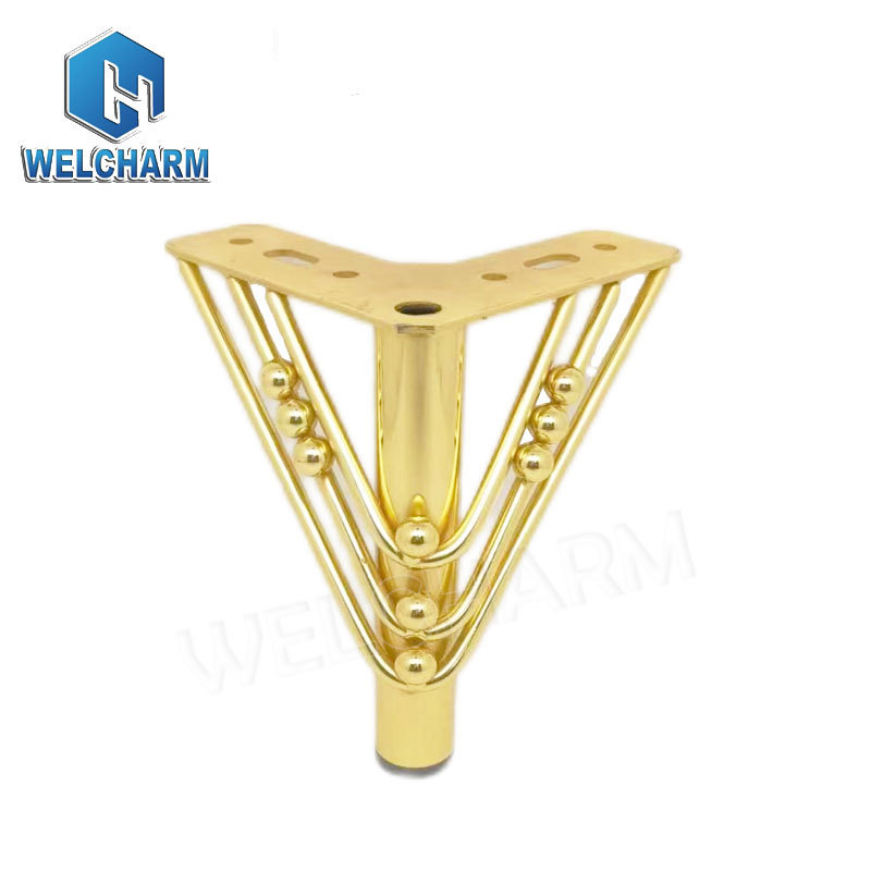 Furniture Accessories Gold Chrome Sofa Feet Triangle Metal Legs Sofa Furniture Legs For Sofa Couches Cabinet