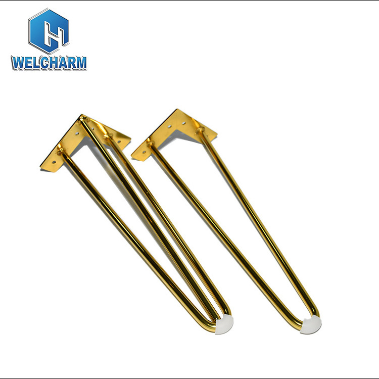 Customized 6/8/10/12 Inch Black Gold Hairpin Legs Hair Pin Furniture Coffee Metal Hairpin Table Legs For Furniture