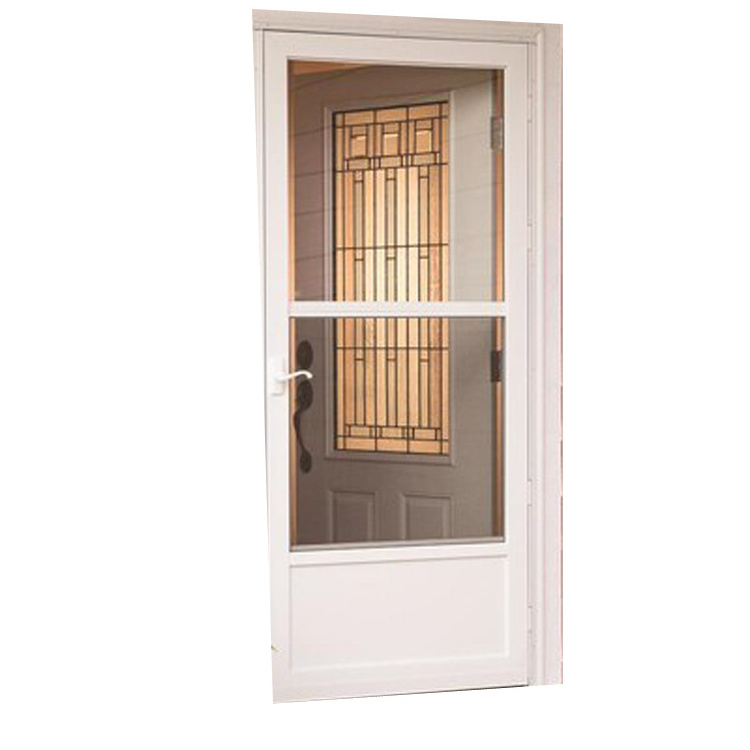 mobile house use mobile home white 3/4-view storm door