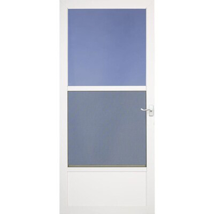 mobile house use mobile home white 3/4-view storm door