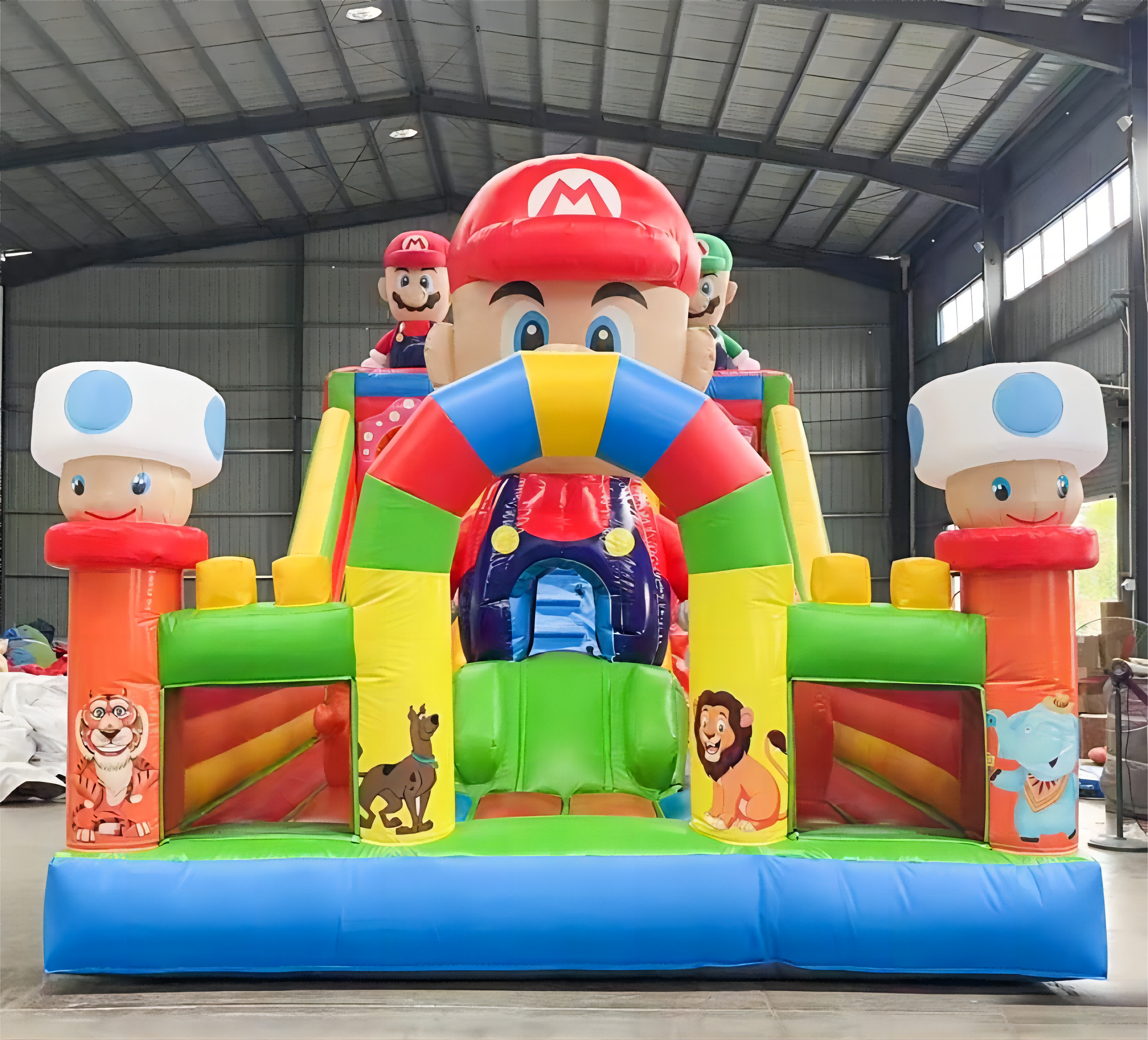 Hot-selling inflatable commercial-grade children's and adults' Super Mario trampoline slide