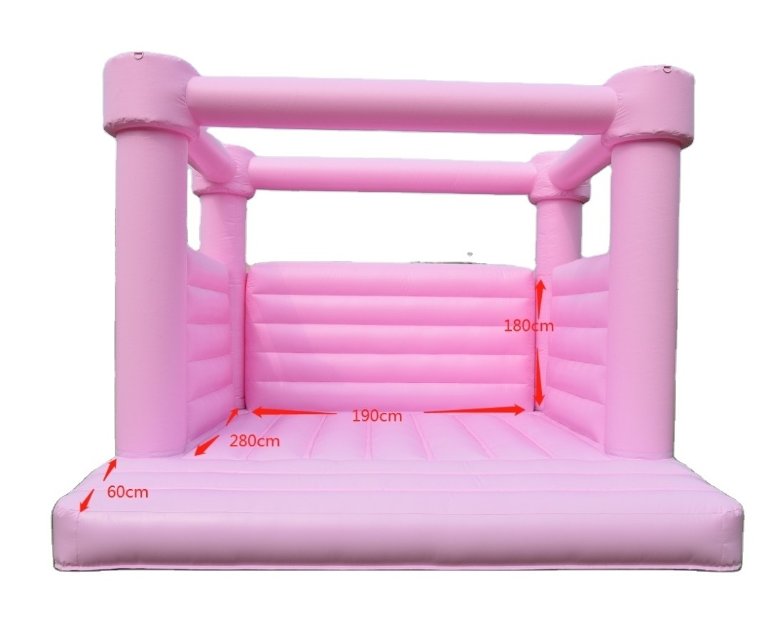 Hot 0.55 commercial pink bouncy castle party rental outdoor indoor with slide ball pit bouncy castle inflatable