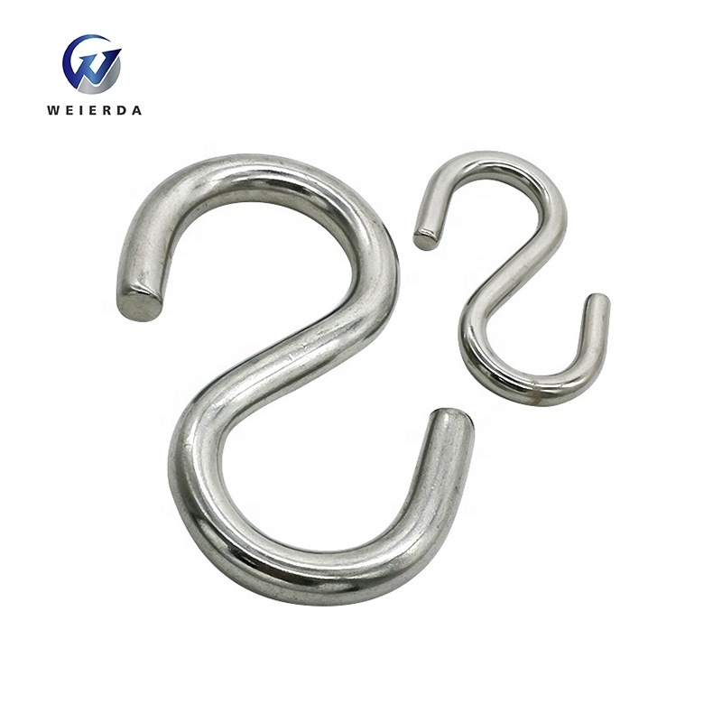 Custom Various Models Stainless Steel 90 Degree Metal Small S Shape Hooks For Hanging