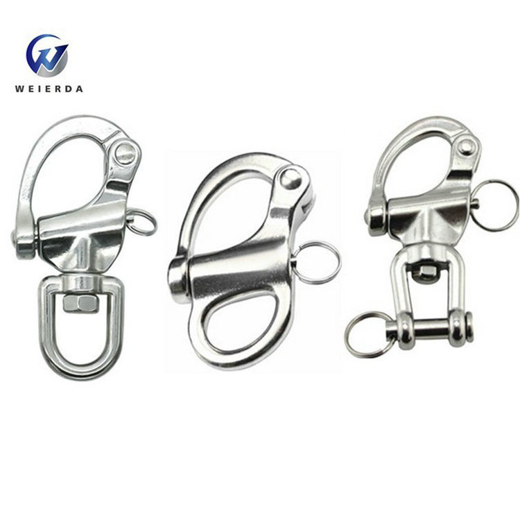 Marine Hardware 316 Stainless Steel Swivel Snap Towing Shackle For Sailboat Spinnaker Halyard &Diving