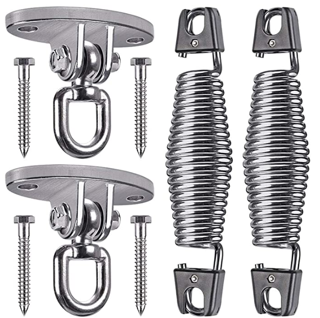 304 Stainless Steel Swing Hangers and Porch Swing Springs Hanging Kit for Hammock Chai Free-Standing Swings Hold up 400lbs