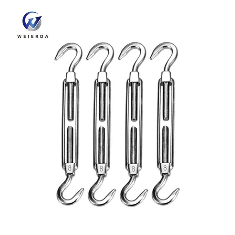 Stainless Steel 304 Turnbuckle Hook and Hook Light Duty Wire Rope Tension