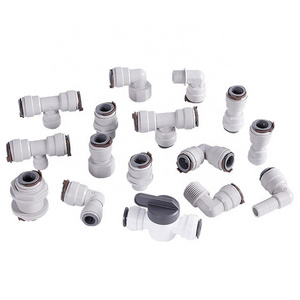 1/2" Plastic Ro Parts 3 Way Direct Elbow Tee Quick Connect Pipe Fitting For Water Filter