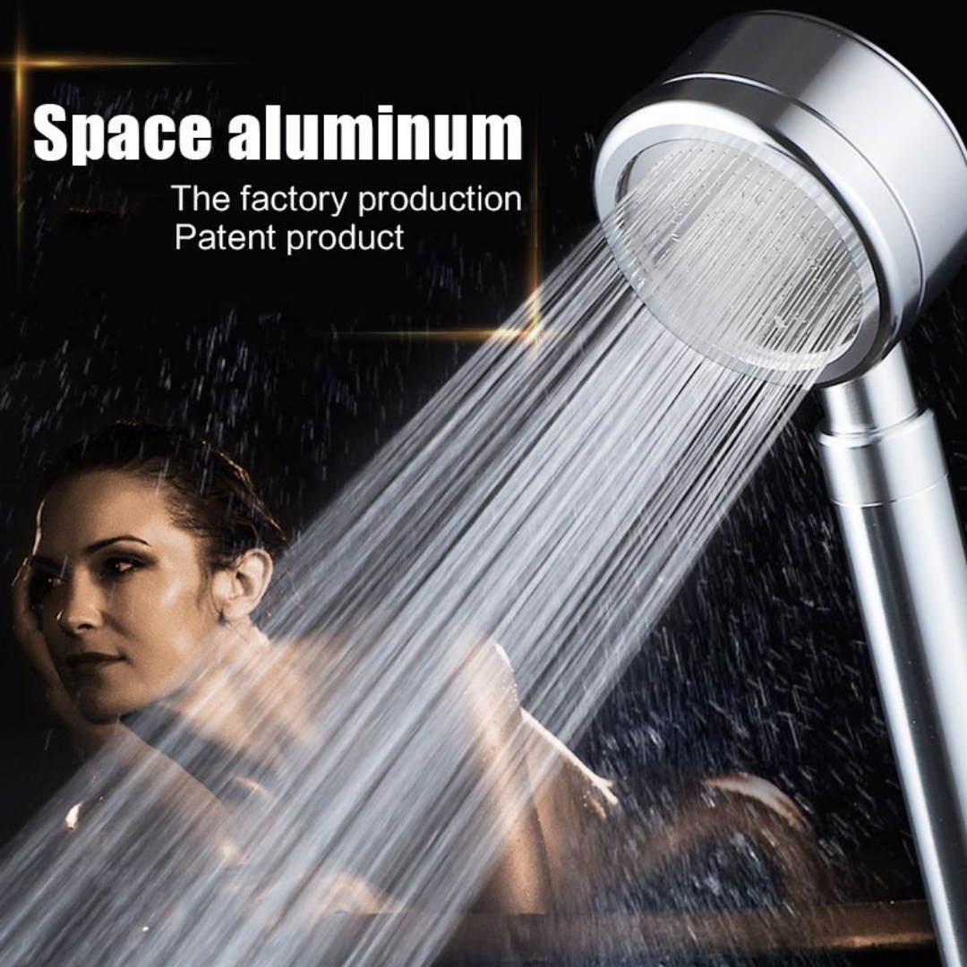 New Beauty High Pressure Space Aluminum Hand Filter Shower Head Removal Chlorine Bathroom Universal Water Saving Shower head