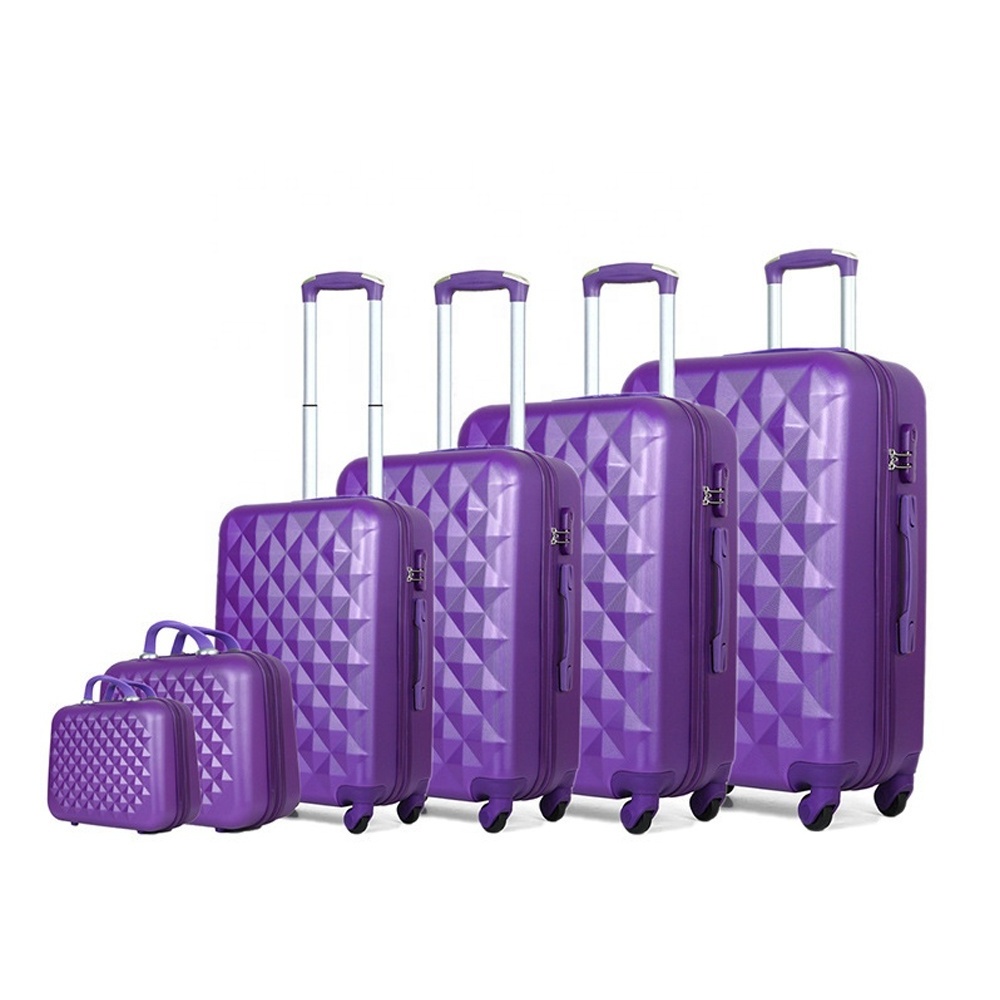 6 pieces set carry on  travel business trolley luggage set with removable wheels