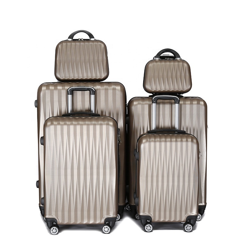 6 pieces set carry on  travel business trolley luggage set with removable wheels