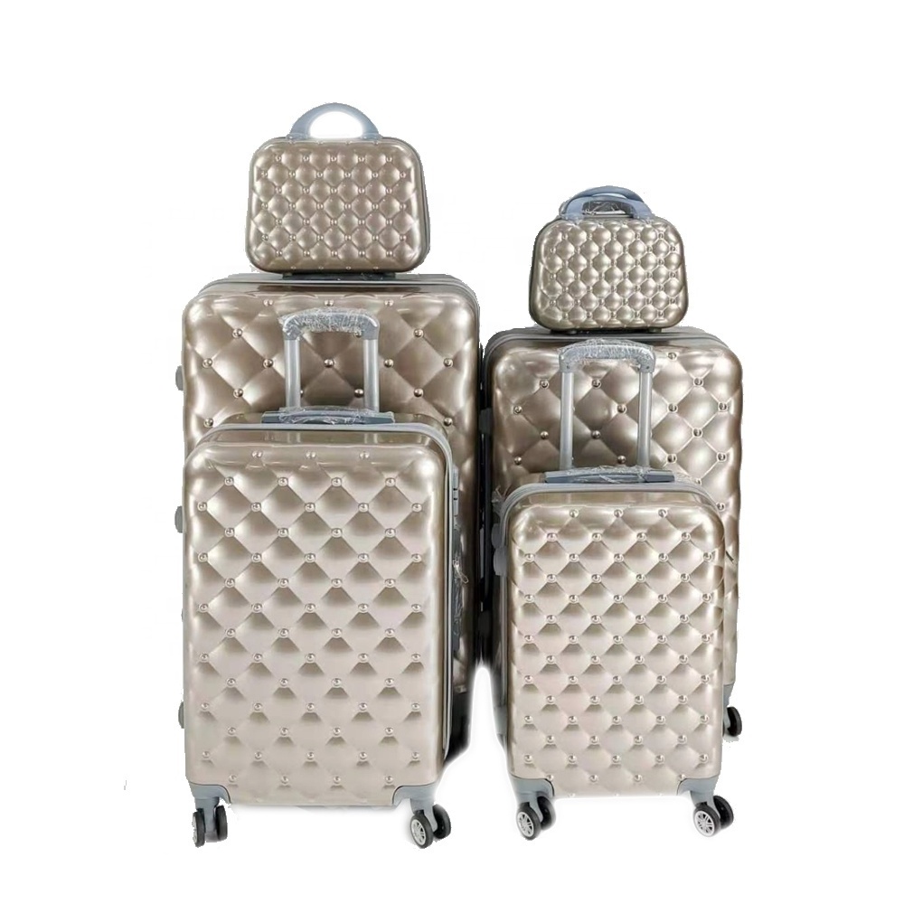 6 pieces set carry on  travel business trolley luggage set with removable wheels