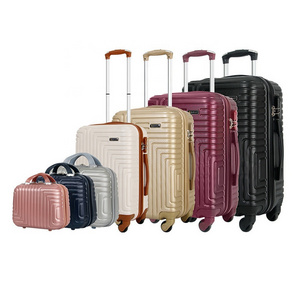 6 pieces set carry on  travel business trolley luggage set with removable wheels