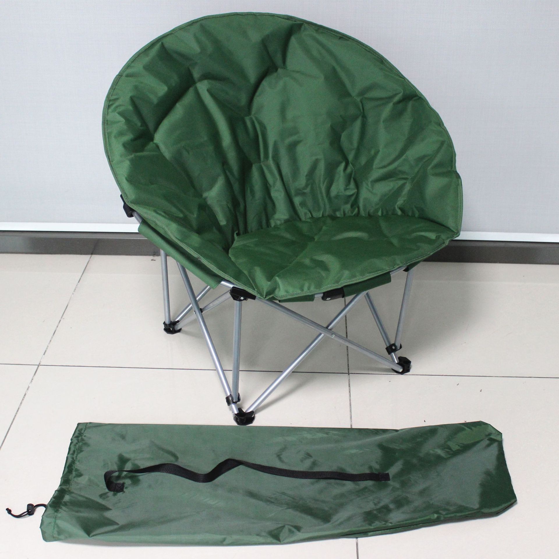 Moon Seat Saucer Steel Camping Large Padded Folding Foldable Heavy Duty Comfy Sofa Moon Chair Portable