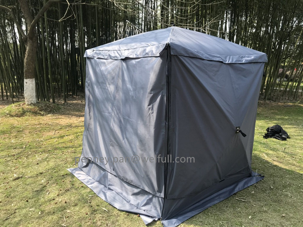 Camping Outdoor Luxury Hexagonal Screen Gazebo Canopy Tent with Mesh Netting Sidewalls Fiberglass Pop up Gazebo