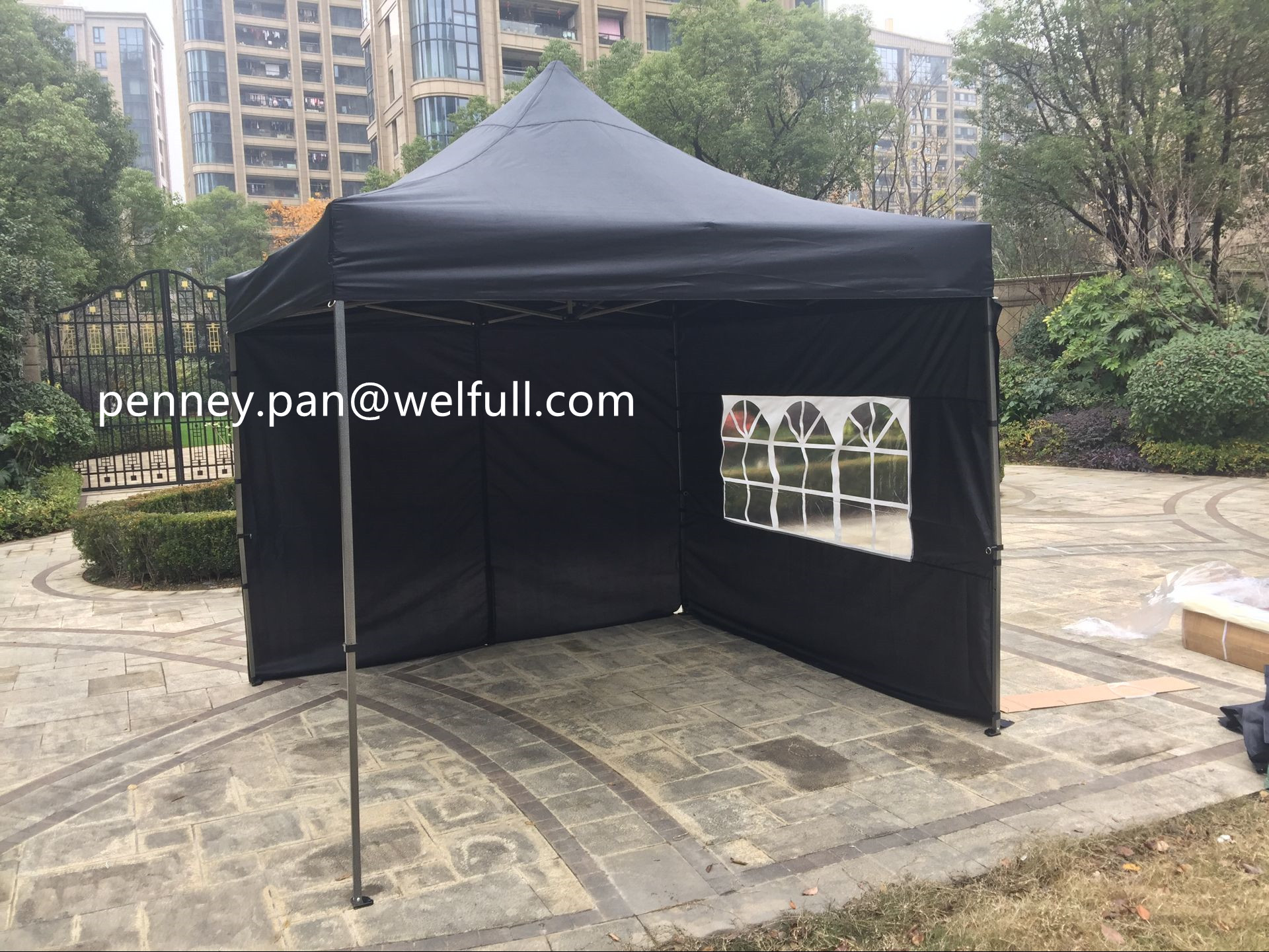 Custom Logo Folding Heavy Duty Pop Up Gazebo 10x10 canopy tent Commercial Grade with Side Walls