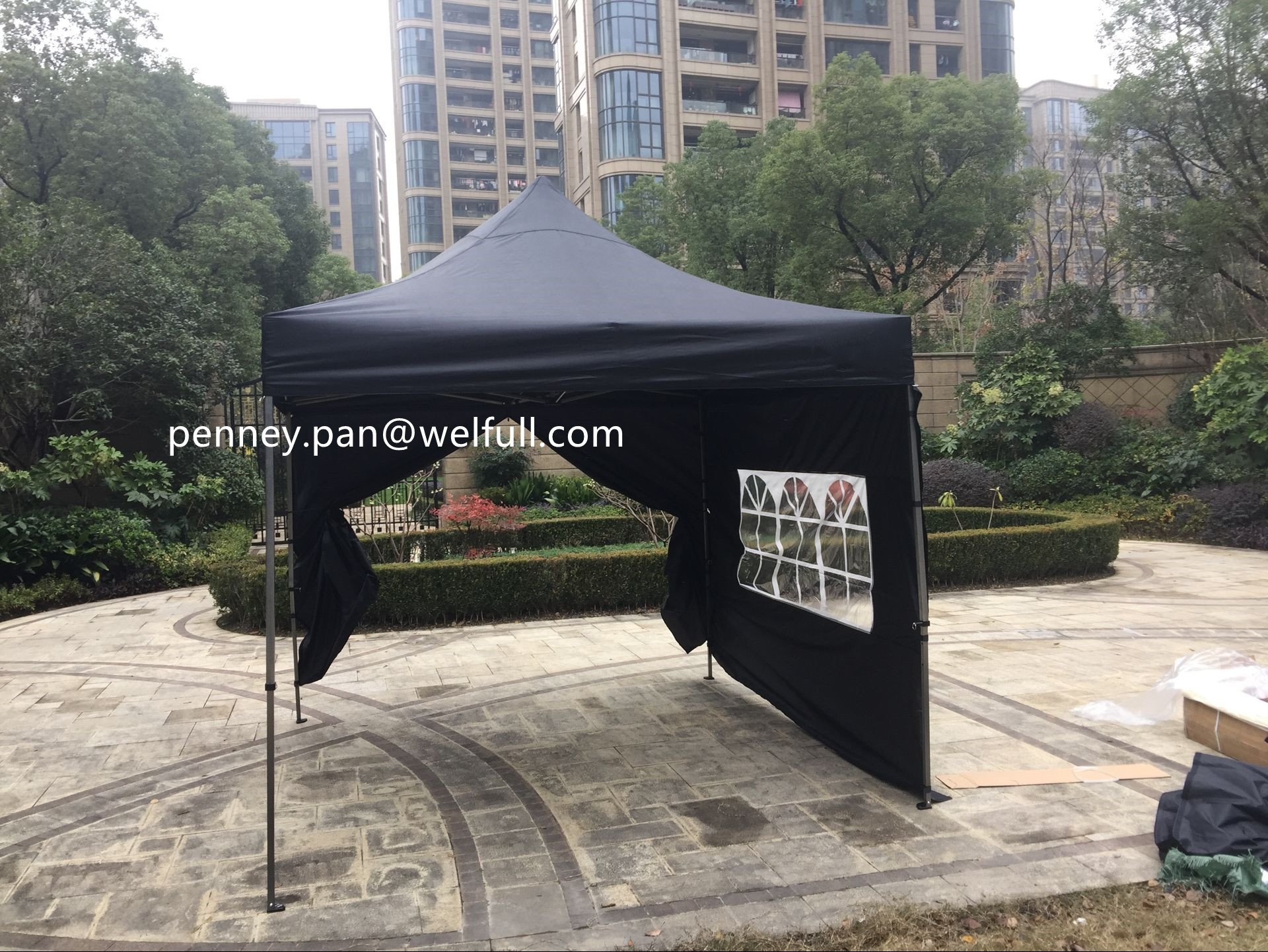 Custom Logo Folding Heavy Duty Pop Up Gazebo 10x10 canopy tent Commercial Grade with Side Walls