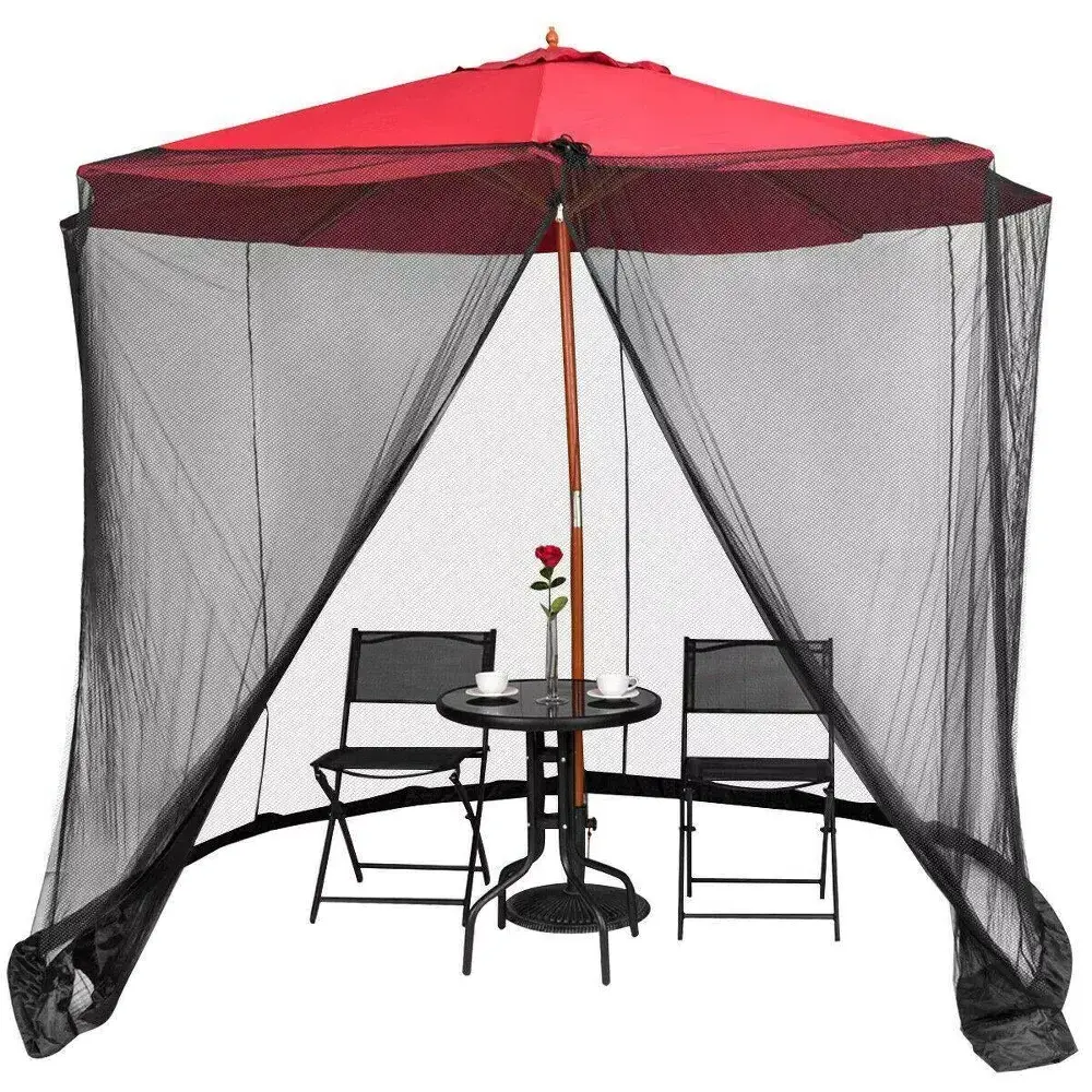 9/10ft Outdoor Umbrella ScreenAdjustable Table Screen Mosquito Net Bug Insect Net Mesh For Outdoor Patio Garden