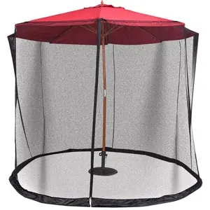 9/10ft Outdoor Umbrella ScreenAdjustable Table Screen Mosquito Net Bug Insect Net Mesh For Outdoor Patio Garden