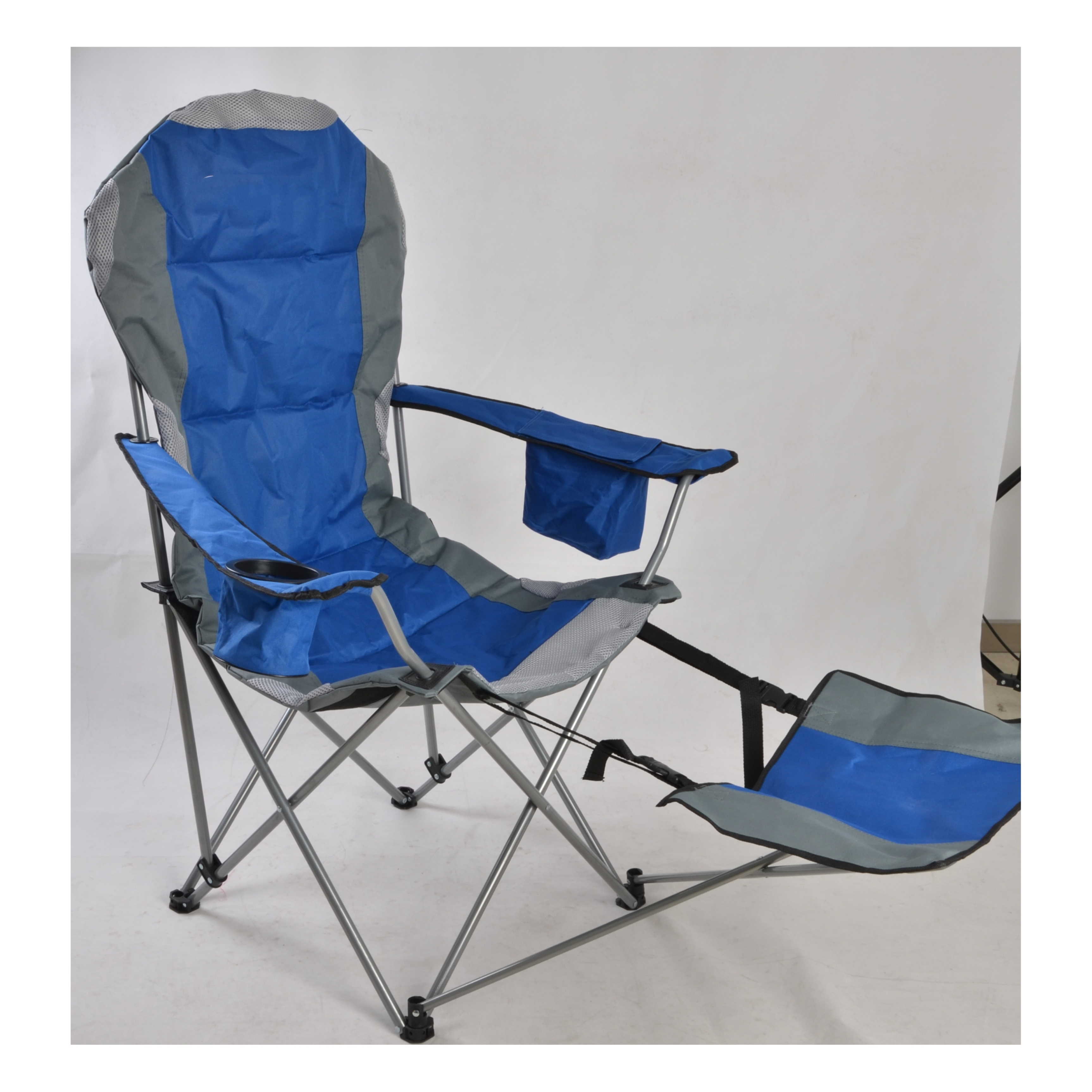 Recliner Leisure Sports Outdoor Furniture Foldable Garden Oversized Deluxe Heavy Duty Quad Camping Chair With Cup Holder