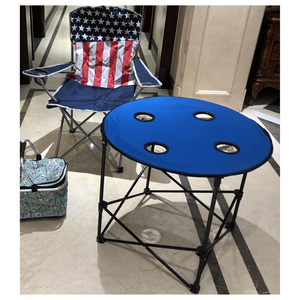 Beach Picnic  Hiking  Lightweight Portable Oxford Cloth Steel Round Outdoor Round Folding Table