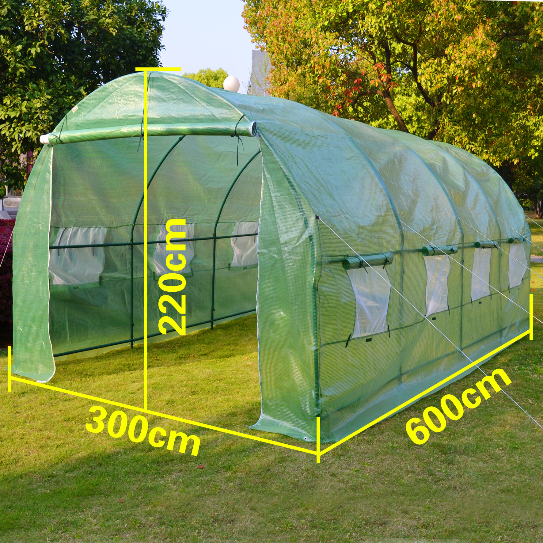 10'X7'X6'H Larger Walk-in greenhouse Portable  Outdoor Heavy Polytunnel Tunnel Green House Gardening Plant Greenhouse