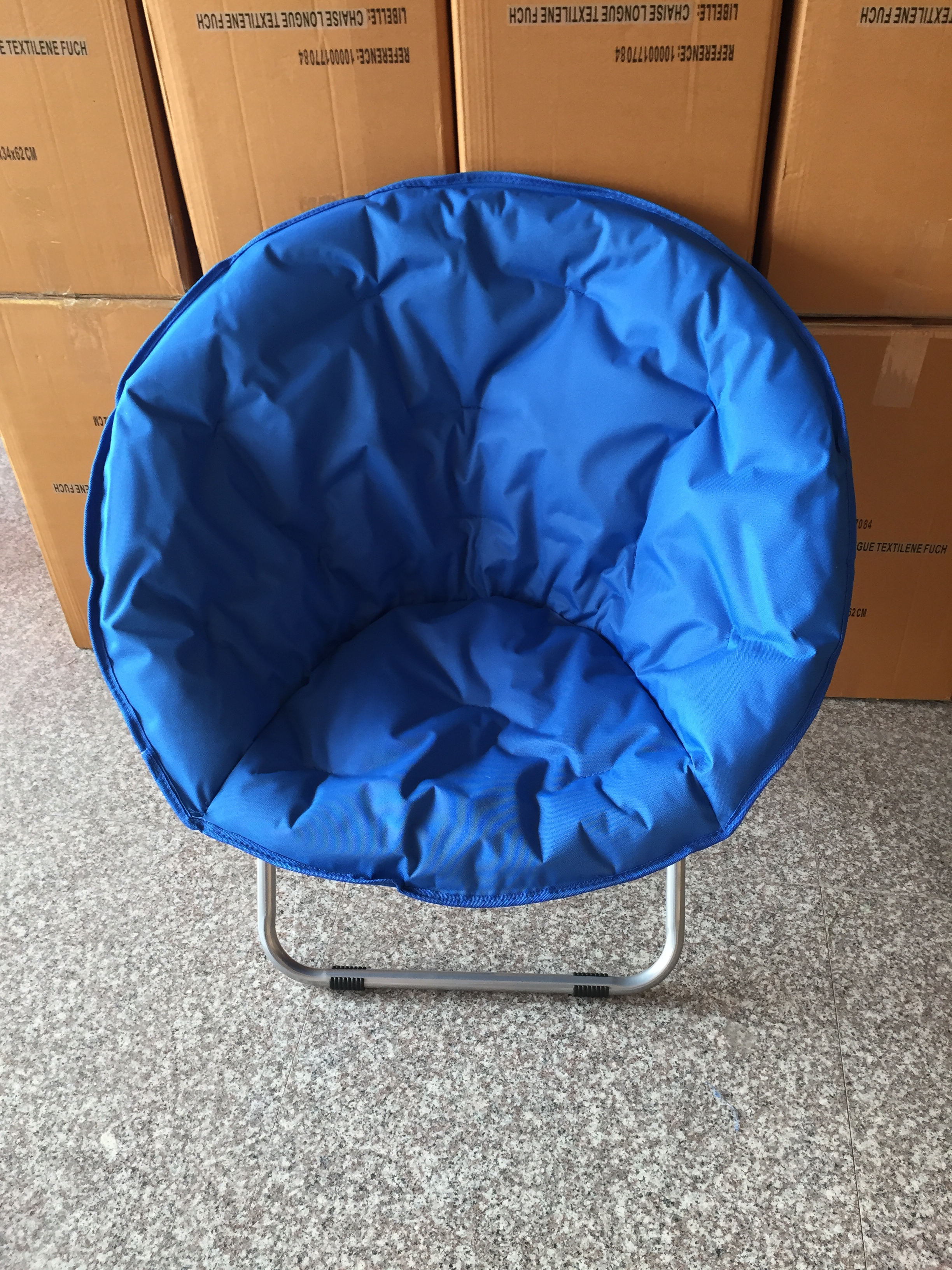 Moon Seat Saucer Steel Camping Large Padded Folding Foldable Heavy Duty Comfy Sofa Moon Chair Portable