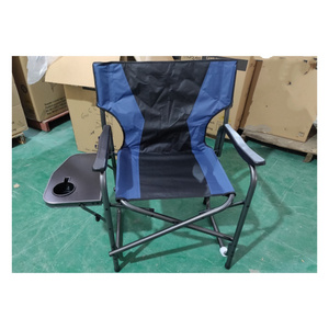 OEM Aluminum Garden Folding Outdoor Camping Foldable Director Chair With Table And Drink Holder