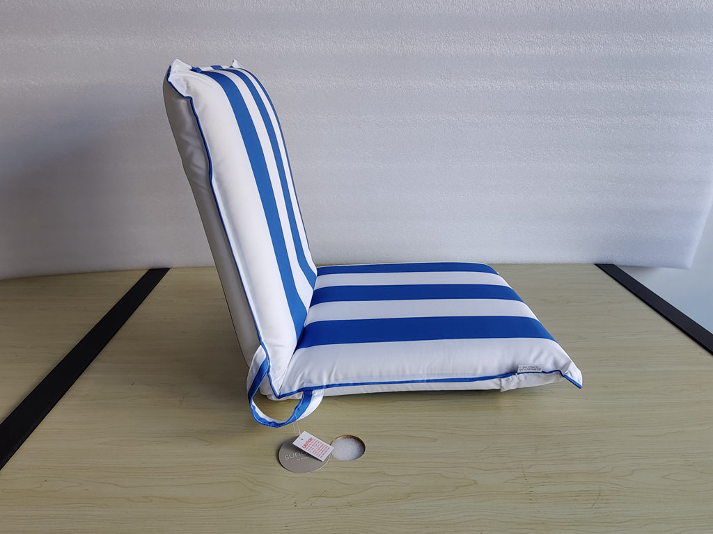 Outdoor Cabana Navy Blue  Striped Outdoor Hinged Seat Cushion Striped Chaise Lounge Cushion