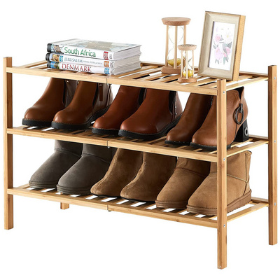 H3-Tier Shoe Rack for Closet Stackable Shoes Rack Organizer Free Standing Shoe Shelf for Entryway and Closet Hallway