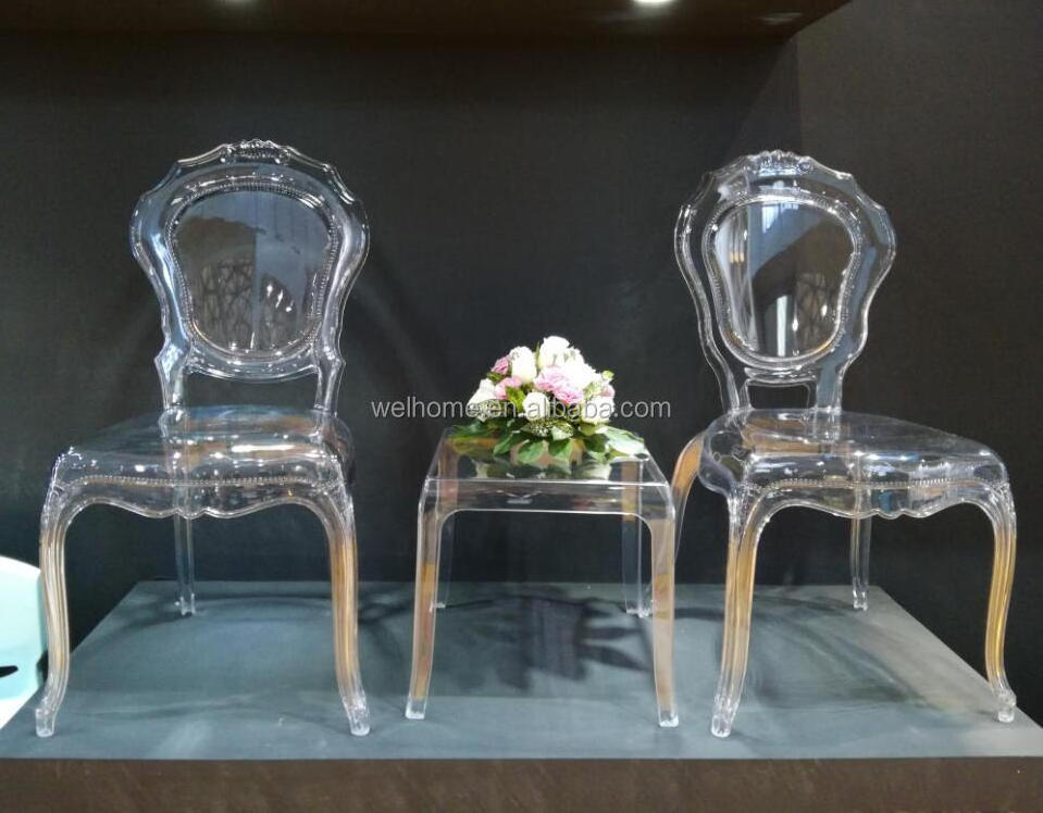 Gorgeous stackable transparent polycarbonate wedding banquet crown chair