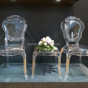 Gorgeous stackable transparent polycarbonate wedding banquet crown chair