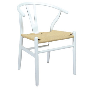 Solid Wood Nordic Style Ash White Han Wegner Wishbone Y Chair