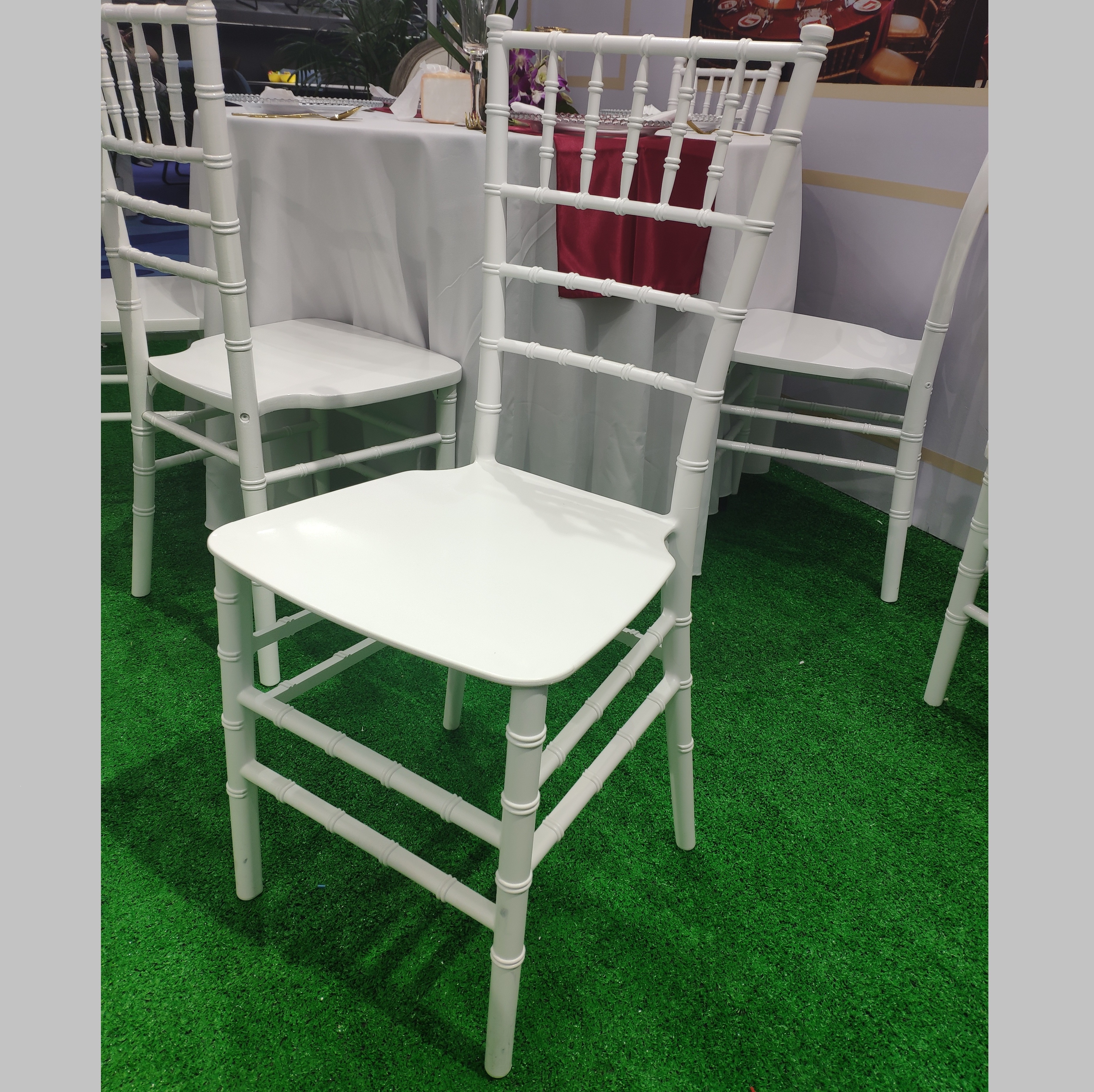 Cheap white plastic resin PP tiffany wedding chiavari chairs for sale