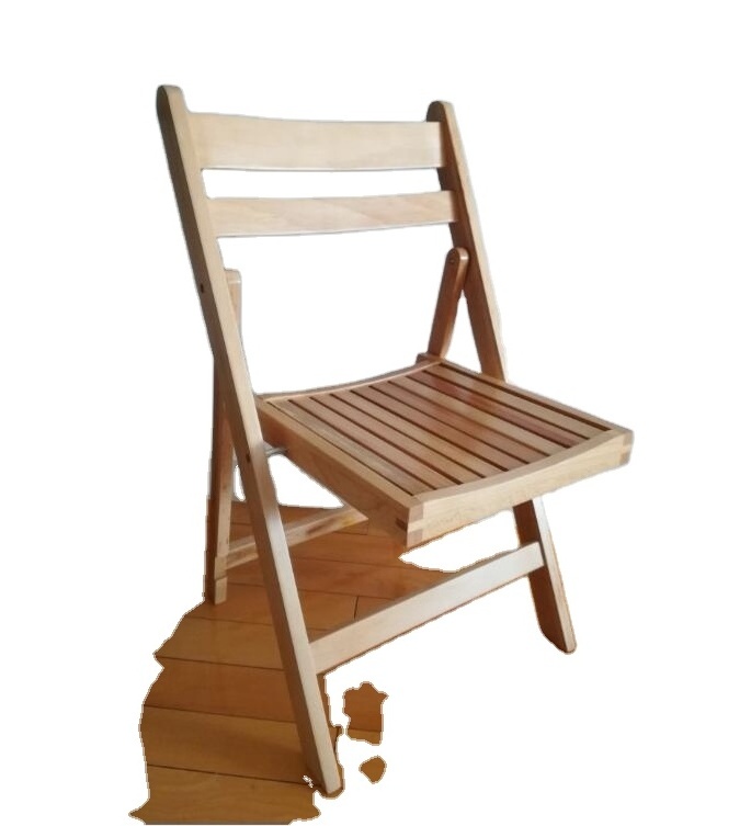 Natural solid wood  foldable chairs with slat seat outdoor beach chair