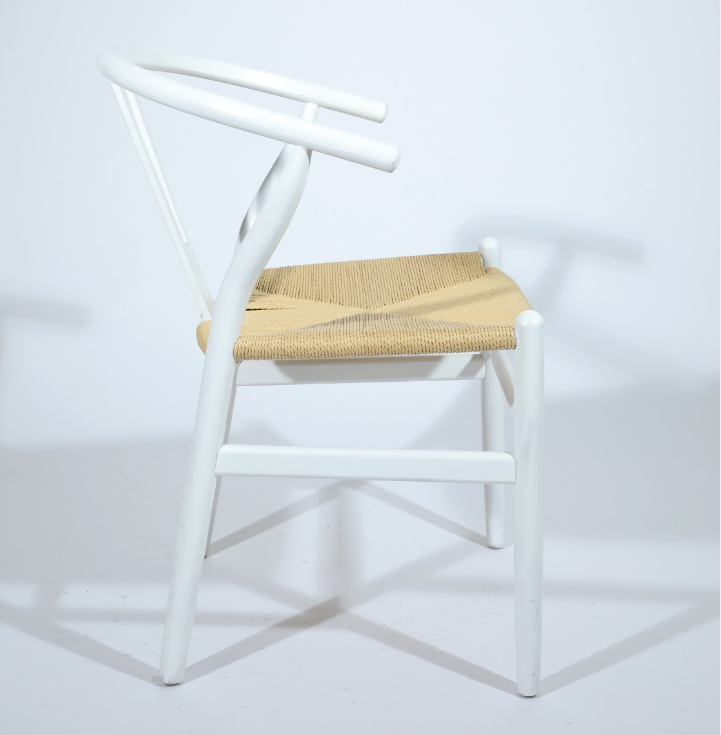 Solid Wood Nordic Style Ash White Han Wegner Wishbone Y Chair