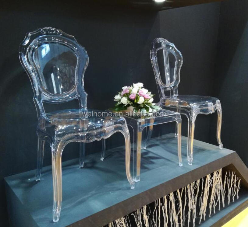 Gorgeous stackable transparent polycarbonate wedding banquet crown chair