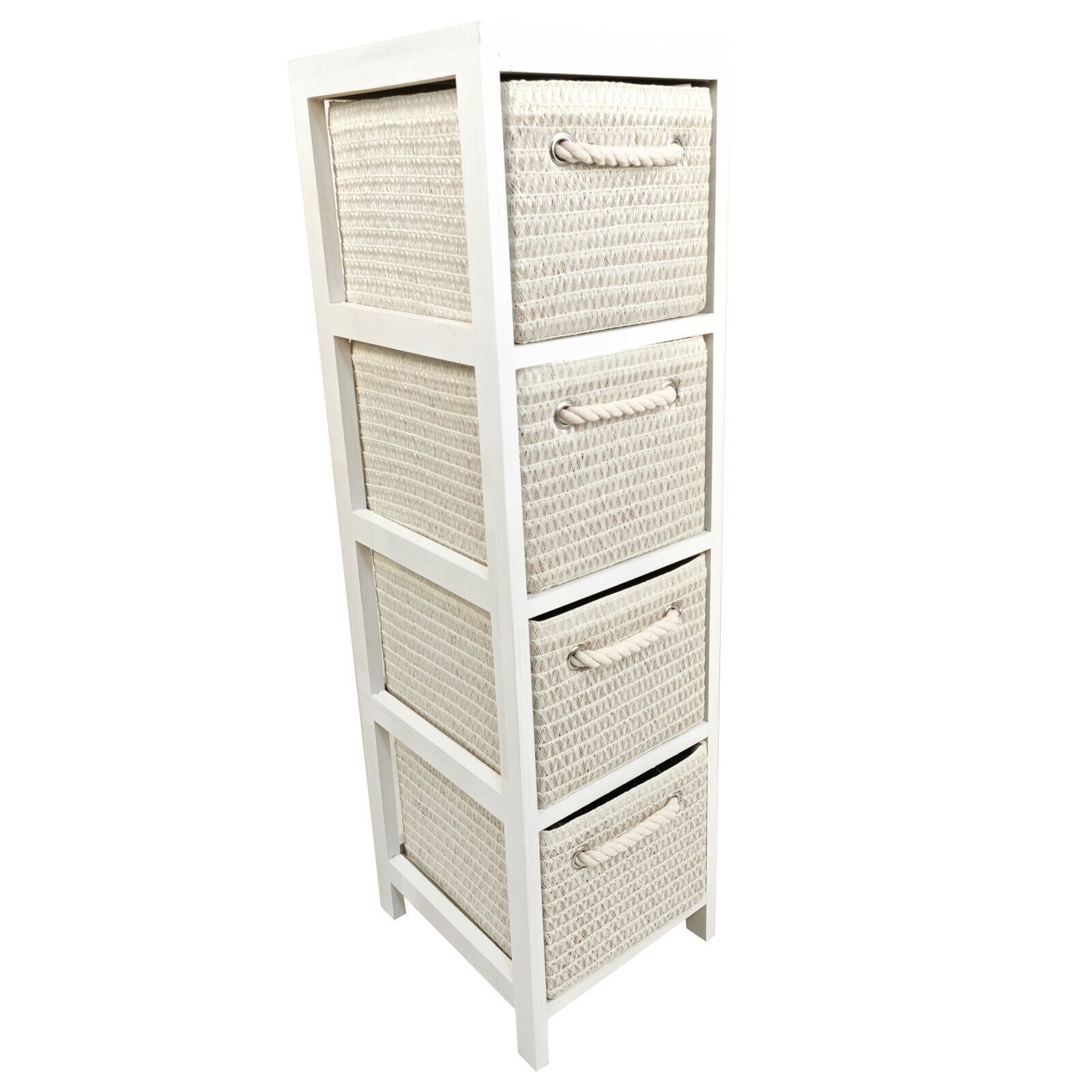 High Quality Living room /bedroom Woven Rattan Basket Modern Craft Wood 4 drawer Storage Cabinet/ shelf