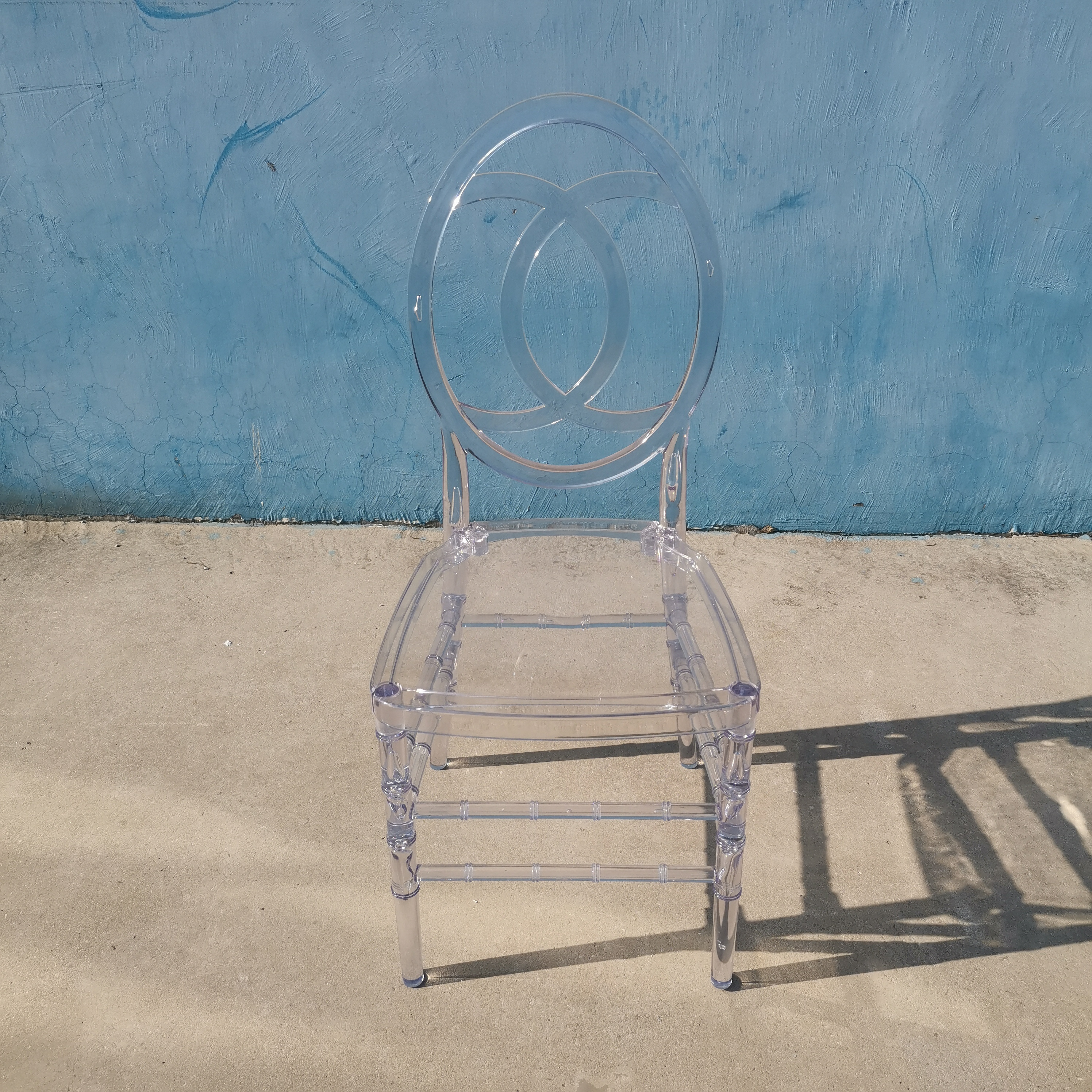 Wholesale Stackable Clear Resin Acrylic Chavari Chairs Hotel Round Back Plastic Events Wedding Transparent Chiavari Chair