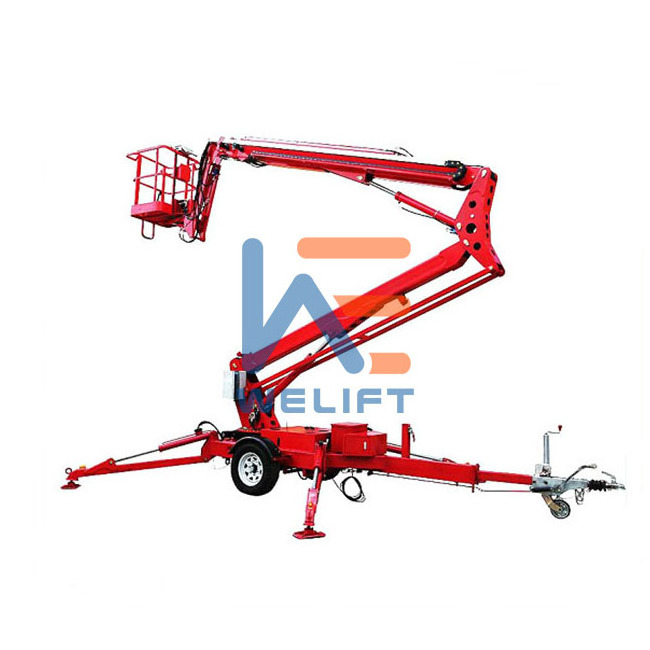 360 degree rotatable trailer spider lift hydraulic towable boom lift articulating cherry picker with CE